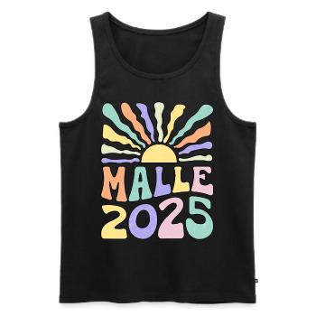Malle 2025 - Männer Premium Bio Tank Top - Schwarz - Vorne - Michal (187cm)