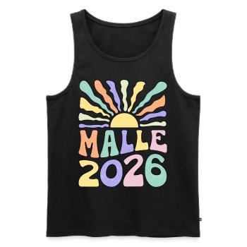 Malle 2026 - Männer Premium Bio Tank Top - Schwarz - Vorne - Michal (187cm)