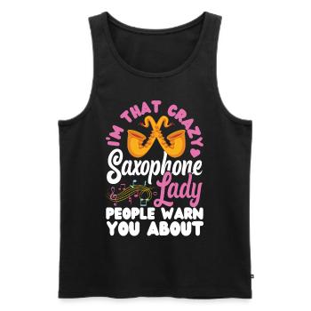 Saxophone I'm That Crazy Saxophone - Männer Premium Bio Tank Top - Schwarz - Vorne - Michal (187cm)