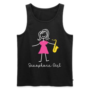 Saxophone Saxophone Girl - Men's Premium Organic Tank Top - black - Front - Michal (187cm)