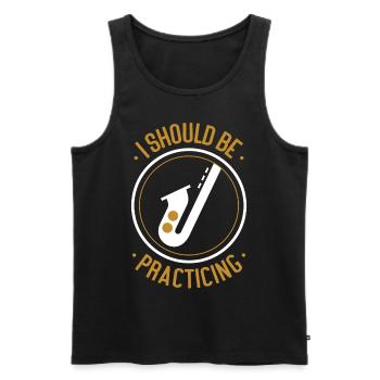 Saxophone I Should Be Practicing - Männer Premium Bio Tank Top - Schwarz - Vorne - AI Model Male 178 light (178cm)