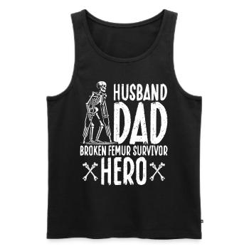 Broken femur Broken leg - Men's Premium Organic Tank Top - black - Front - Michal (187cm)
