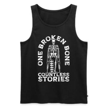 Gebrochener Oberschenkelknochen Gebrochenes Bein - Männer Premium Bio Tank Top - Schwarz - Vorne - Michal (187cm)