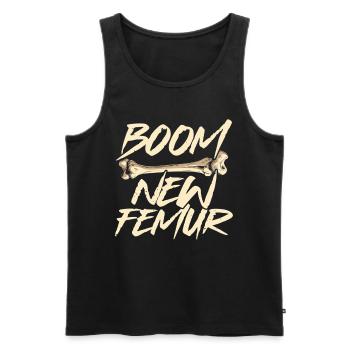 Gebrochener Oberschenkelknochen Gebrochenes Bein - Männer Premium Bio Tank Top - Schwarz - Vorne - Michal (187cm)