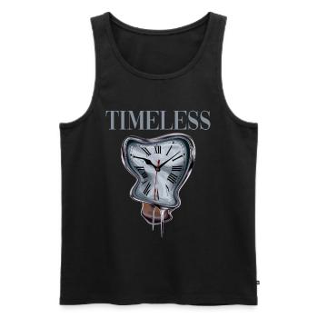 Timeless für Zeitlose Menschen - Männer Premium Bio Tank Top - Schwarz - Vorne - Michal (187cm)