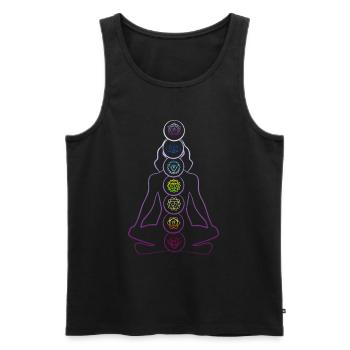 7 Chakras Zen Méditation & Yoga Bouddhisme - Débardeur bio Premium Homme - noir - Devant - Michal (187cm)