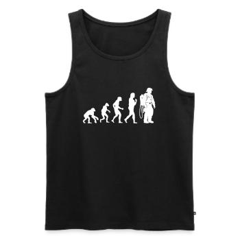 Feuerwehr Evolution Feuerwehrmann Held - Männer Premium Bio Tank Top - Schwarz - Vorne - AI Model Male 178 light (178cm)