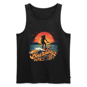 Wakeboarding Wakeboard Wakeboarder - Men's Premium Organic Tank Top - black - Front - AI Model Male 178 light (178cm)