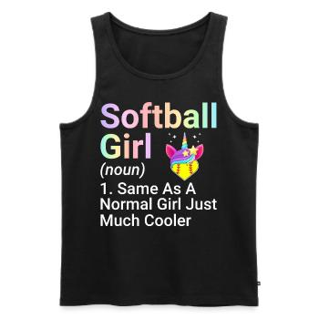 Softball Fille Identique À Une Fille Normale Femme - Débardeur bio Premium Homme - noir - Devant - Michal (187cm)