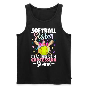 Softball-Schwester für die Konzession Stand - Männer Premium Bio Tank Top - Schwarz - Vorne - Michal (187cm)