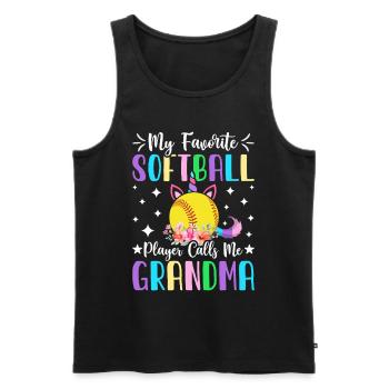 Meine Lieblings-Softballspielerin nennt mich Oma - Männer Premium Bio Tank Top - Schwarz - Vorne - Michal (187cm)