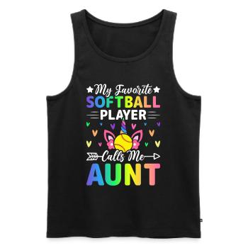 Meine Lieblings-Softballspielerin nennt mich Tante - Männer Premium Bio Tank Top - Schwarz - Vorne - Michal (187cm)
