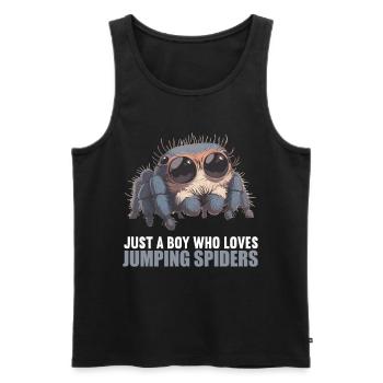 Jumping Spider Springspinnen Springspinne - Männer Premium Bio Tank Top - Schwarz - Vorne - AI Model Male 178 light (178cm)