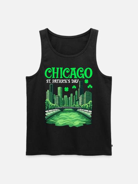 Chicago River St. Patrick's Day - Men's Premium Organic Tank Top - black