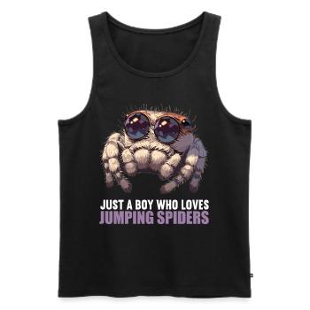 Jumping Spider Springspinnen Springspinne - Männer Premium Bio Tank Top - Schwarz - Vorne - AI Model Male 178 light (178cm)
