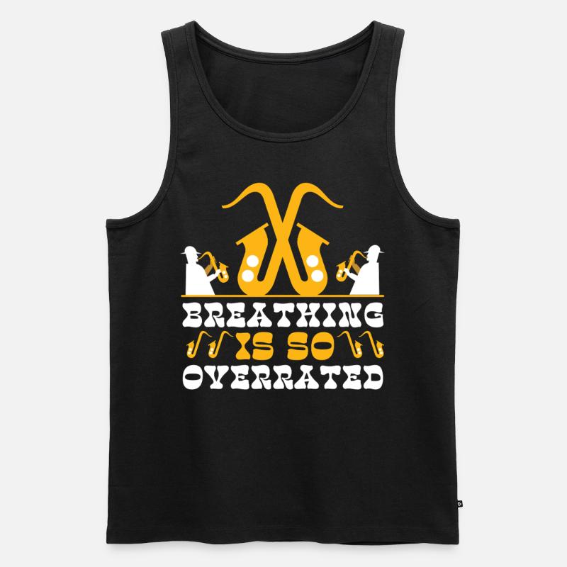 Saxophone Breathing Is So - Männer Premium Bio Tank Top - Schwarz