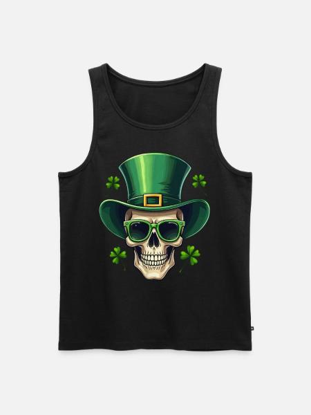 St Patrick's Day Irish Skull - Men's Premium Organic Tank Top - black