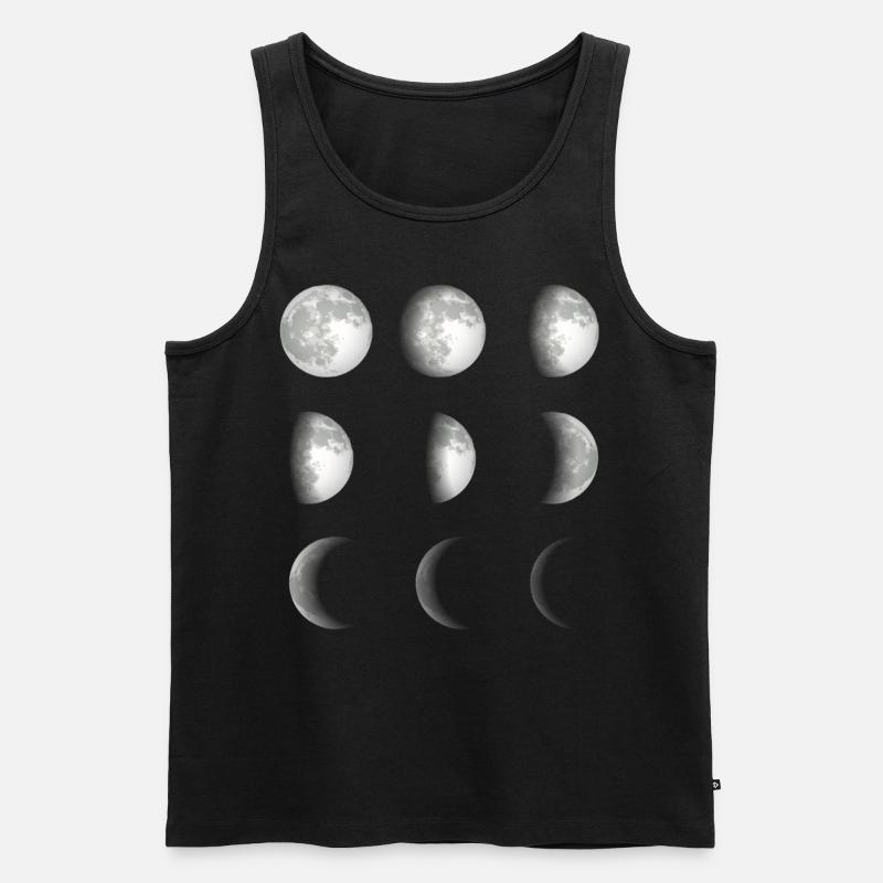 Mondphasen Weltraum - Männer Premium Bio Tank Top - Schwarz
