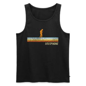 Saxophone Retro Vintage Saxophone - Männer Premium Bio Tank Top - Schwarz - Vorne - Michal (187cm)