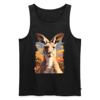 Kangaroos Kangaroo - Men's Premium Organic Tank Top - black - Front - AI Model Male 178 light (178cm)