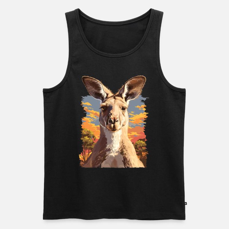 Kängurus Känguru - Männer Premium Bio Tank Top - Schwarz