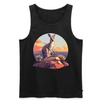 Kangaroos Kangaroo - Men's Premium Organic Tank Top - black - Front - AI Model Male 178 light (178cm)