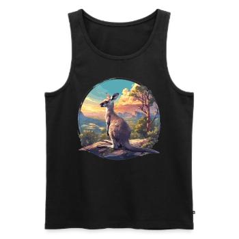 Kangaroos Kangaroo - Men's Premium Organic Tank Top - black - Front - AI Model Male 178 light (178cm)