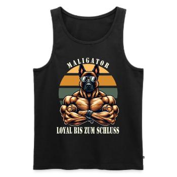 Maligator Loyal bis zum Schluss muskulöser Malinoi - Männer Premium Bio Tank Top - Schwarz - Vorne - AI Model Male 178 light (178cm)