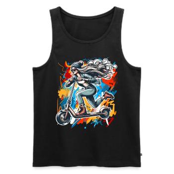 Tretroller E-Scooter E-Roller - Männer Premium Bio Tank Top - Schwarz - Vorne - AI Model Male 178 light (178cm)