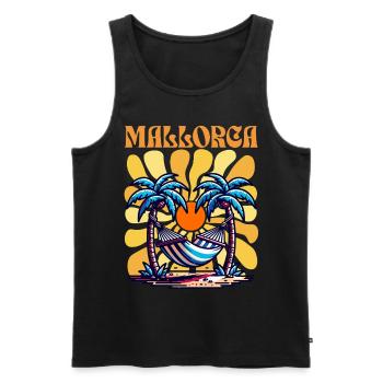 Majorca - Men's Premium Organic Tank Top - black - Front - Michal (187cm)