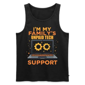 I'm My Family's Unpaid Tech Support - Funny - Men's Premium Organic Tank Top - black - Front - AI Model Male 178 light (178cm)