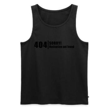 404 Sorry, unfortunately no motivation - Men's Premium Organic Tank Top - black - Front - AI Model Male 178 light (178cm)