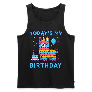 Anniversaire, Anniversaire d’enfants, Fête d’anniversaire - Débardeur bio Premium Homme - noir - Devant - Michal (187cm)