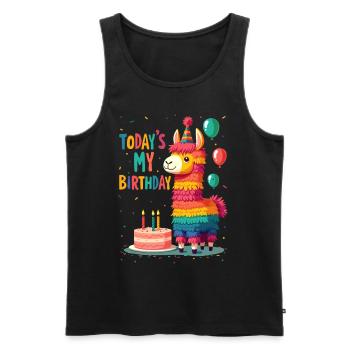 Anniversaire, Anniversaire d’enfants, Fête d’anniversaire - Débardeur bio Premium Homme - noir - Devant - Michal (187cm)