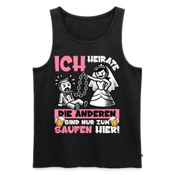 Junggesellenabschied Männer T-Shirt Bräutigam JGA - Männer Premium Bio Tank Top - Schwarz - Vorne - Michal (187cm)