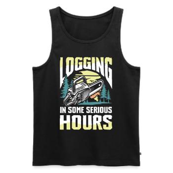 Logging In Some Serious Hours - Männer Premium Bio Tank Top - Schwarz - Vorne - AI Model Male 178 light (178cm)