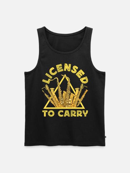 Saxophone Licensed To Carry - Men's Premium Organic Tank Top - black