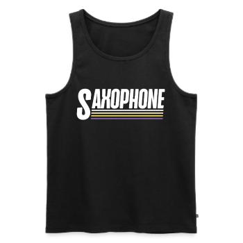 Saxophone Retro Vintage Saxophone - Männer Premium Bio Tank Top - Schwarz - Vorne - Michal (187cm)