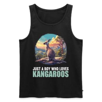 Kangaroos Kangaroo - Men's Premium Organic Tank Top - black - Front - AI Model Male 178 light (178cm)
