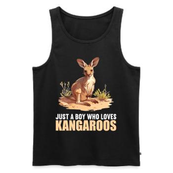Kangaroos Kangaroo - Men's Premium Organic Tank Top - black - Front - AI Model Male 178 light (178cm)