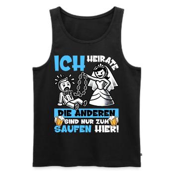 JGA Männer T-Shirt Bräutigam Junggesellenabschied - Männer Premium Bio Tank Top - Schwarz - Vorne - Michal (187cm)