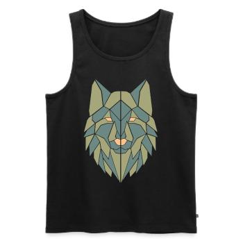 conception graphique de tête de chien colorée - Débardeur bio Premium Homme - noir - Devant - Michal (187cm)