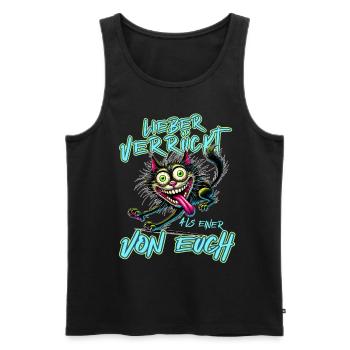 Chat fou Mieux fou que l’un d’entre vous - Débardeur bio Premium Homme - noir - Devant - AI Model Male 178 light (178cm)