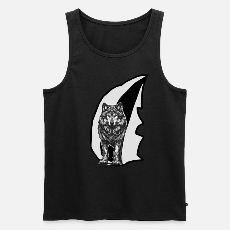 Wolf Wölfe Wölfin - Männer Premium Bio Tank Top - Schwarz