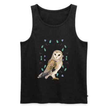 Owl Owls Nature Wildlife Animal Welfare Animal Lover - Men's Premium Organic Tank Top - black - Front - Michal (187cm)