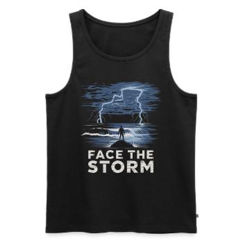 Face The Storm Power Strength Thunder Design - Männer Premium Bio Tank Top - Schwarz - Vorne - AI Model Male 178 light (178cm)