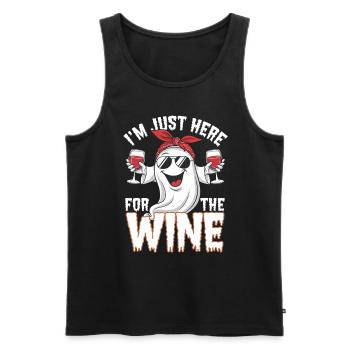 Lustiges Halloween-Geist-Design Weinliebhaber - Männer Premium Bio Tank Top - Schwarz - Vorne - Michal (187cm)
