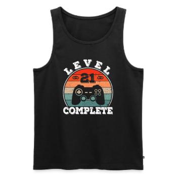 21st Wedding Anniversary 21 Years Marriage Married Gamer - Men's Premium Organic Tank Top - black - Front - AI Model Male 178 light (178cm)