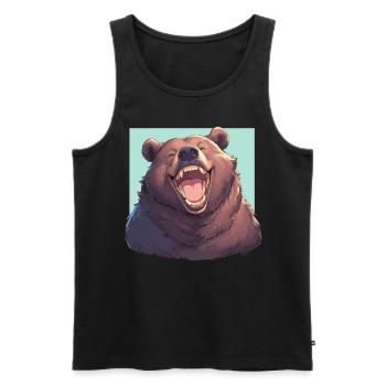 Ours Kodiak Ours Kodiak - Débardeur bio Premium Homme - noir - Devant - AI Model Male 178 light (178cm)