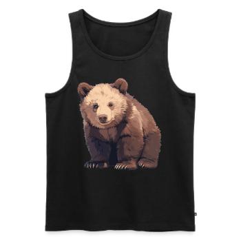 Ours Kodiak Ours Kodiak - Débardeur bio Premium Homme - noir - Devant - AI Model Male 178 light (178cm)